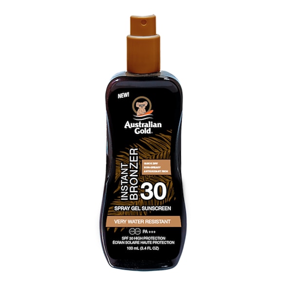 SPF 30 Spray Gel W/Bronzer  Proteção solar, Australian Gold